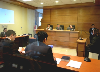 Fiscal a cargo del caso, Fernando Dobson Soto, interrogando a la imputada.