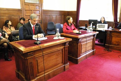 Alegatos en la segunda sala de la Corte de Apelaciones.