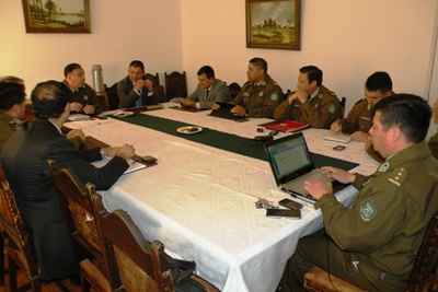 El Fiscal Regional, Enrique Labarca y el Coronel Julio Gordon lideraron la reunión.
