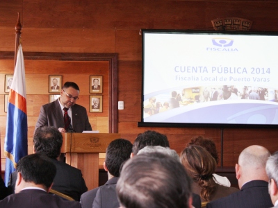 Fiscal Jefe de Puerto Varas, Daniel Alvarado Tíquer, durante su cuenta pública.