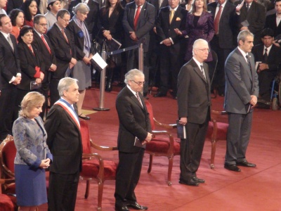 Cecilia Morel, Presidente Sebastián Piñera, Milton Juica, Raúl Bertelsen y Sabas Chahuán