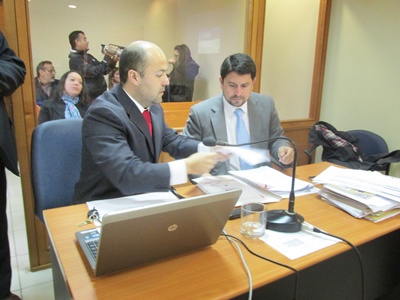 Los fiscales Jorge Calderara y Carlos Contreras el día de la formalización de cargos del imputado Jaime Ibáñez.