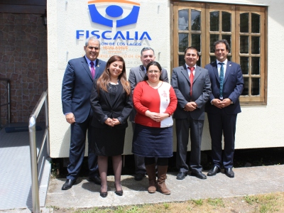 El Fiscal Nacional Sabas Chahuán en su visita a la Fiscalía Local de Hualaihué, en la provincia de Palena.