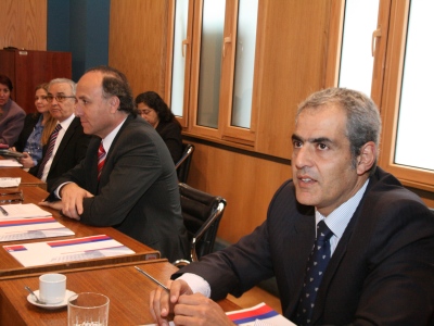 Sabas Chahuán; el ministro de Justicia, Teodoro Ribera; y el presidente de la Corte Suprema, Milton Juica. 