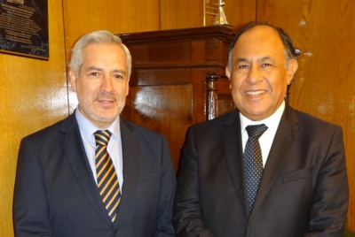 El Fiscal Regional Raúl Guzmán, junto al Presidente de la Corte Diego Simpertigue.
