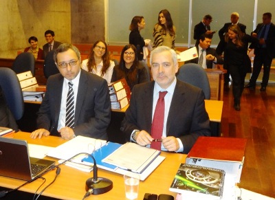 La audiencia se realizó esta mañana en el Centro de Justicia. El Fiscal Regional Raúl Guzmán, junto al Fiscal exclusivo, Claudio Orellana.