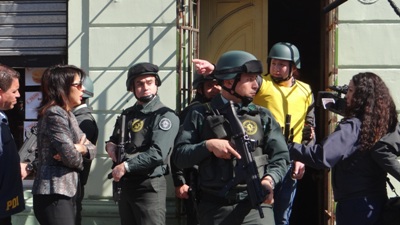 La fiscal Mónica Arancibia dirigió la reconstitución en la que intervino el imputado.