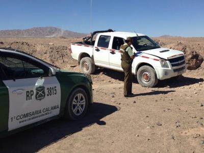 Una de las cinco camionetas robadas