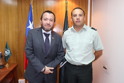 Fiscal Regional, Adrián Vega y Director de Gendarmería, Coronel Francisco Alarcón.
