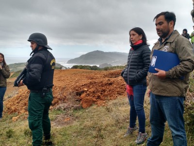 La Fiscal Jefe de Maullín, Ana María Agüero, dirigió en terreno la diligencia de reconstitución de escena.