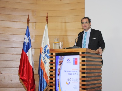 Marcos Emilfork, Fiscal Regional de Los Lagos, en la apertura de las Jornadas de Medicina Forense del Sur.