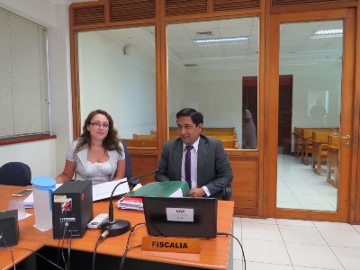 Fiscal Gonzalo Pino y abogado querellante Loreto Puentes