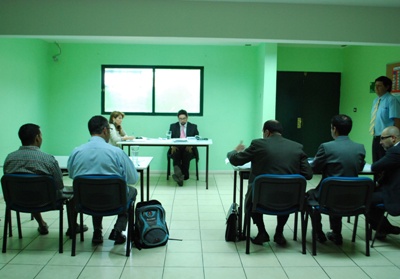 Audiencia realizada en una sala del penal tocopillano, habilitada especialmente para la actividad.