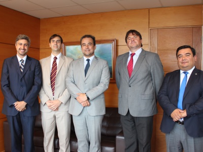 Fiscales Mario de la Fuente (P. Montt), Luis Barría (Castro), Marcos Emilfork y Rodrigo Oyarzún (Osorno) y el Director Ejecutivo Regional, David Vera.