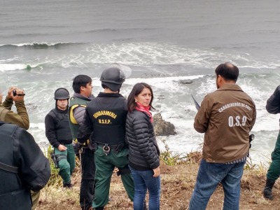 Fiscal Ana María Agüero en reconstitución de escena en Llico Bajo (archivo).