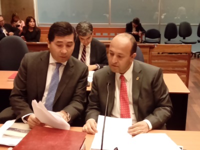 El fiscal regional Manuel Guerra y Pablo Norambuena asistieron a la audiencia.