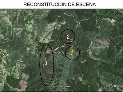 La reconstitución de escena se desarrollará en los tres puntos marcados en el mapa 