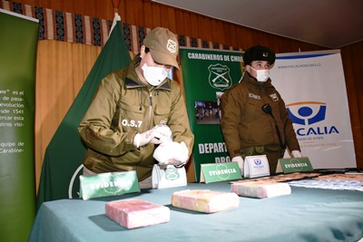 La droga decomisada iba a ser comercializada en la Región de Aysén. 