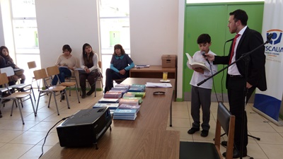 La Fiscalía de Combarbalá interactuó con los estudiantes de la escuela Juanita Fernández.