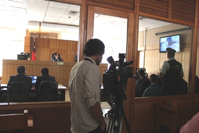 La Fiscalía exhibió parte del video cuando los imputados prestaron testimonio.