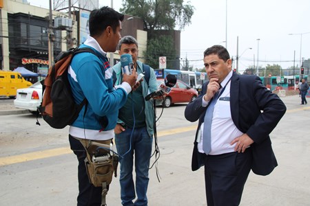 Reconstitución de escena en plaza de Maipú