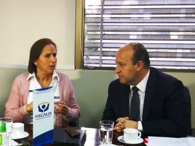El fiscal Manuel Guerra y la alcaldesa Carolina Leitao.