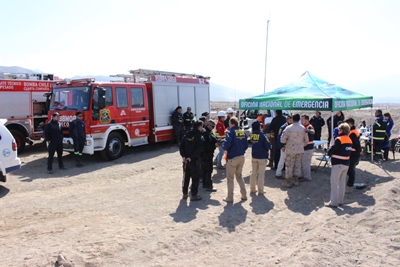 Los equipos de búsqueda instalaron el punto de reunión en el sector de Viñita Azul. 