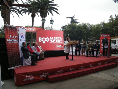 La Fiscal Regional Solange Huerta durante el acto de firma de convenio con la Municipalidad de Talagante.