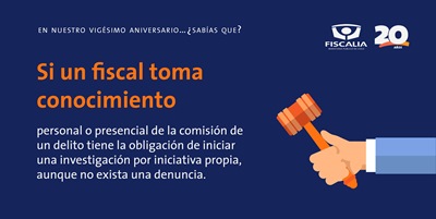 El fiscal investiga los delitos que toma conocimiento.