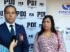 La fiscal de foco Jócelyn Pacheco y el jefe (s) de la BIRO Iquique, comisario Fermín Escobar.