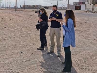 El mismo día viernes, la fiscal Camila Albarracín junto a la PDI recorrieron los lugares por donde anduvo el taxi con la víctima.