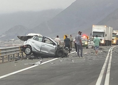 En estas condiciones quedó el vehículo que era conducido por la víctima fatal del accidente. Fotografía: Red Emergencia.