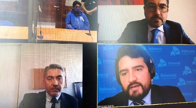 La Fiscalía exhibió  en la audiencia un registró audiovisual de la agresión.