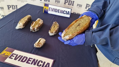 La droga tuvo un peso de un kilo 130 gramos, avaluada en 17 millones de pesos. 