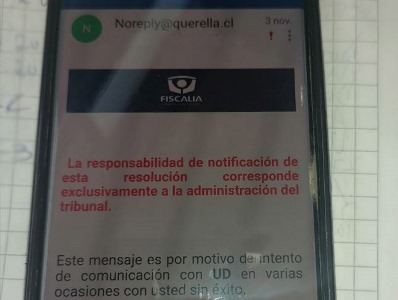 La Fiscalía de Atacama descartó que este correo sea de la institución. 