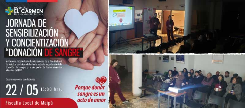 Charla informativa relacionada con la importancia de la donación de sangre.