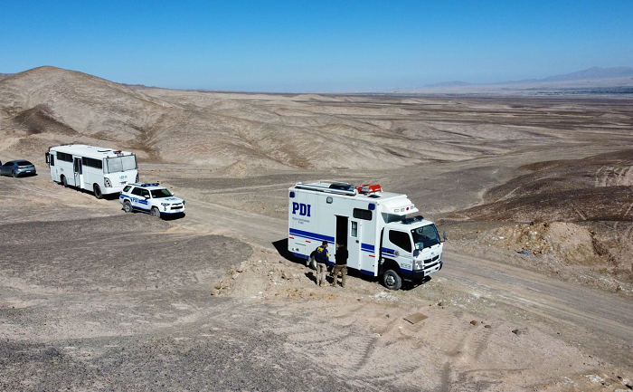 Equipos de la PDI realizaron pericias en el lugar de los hechos.