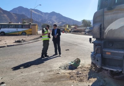 Hasta el lugar del accidente llegó el fiscal Pedro Pablo Orellana.