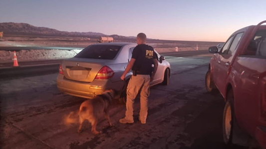 La banda fue detenida durante un control carretero.