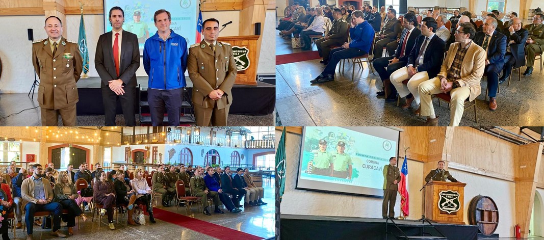 Fiscal Jefe y Alcalde de Curacaví junto a las autoridades de Carabineros. 