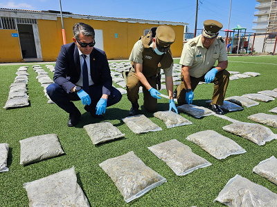 La droga iba con destino a la zona central del país.