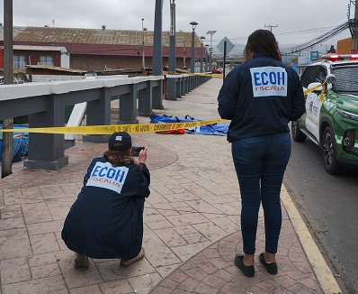 El equipo ECOH de la Fiscalía concurrió al sitio del suceso.