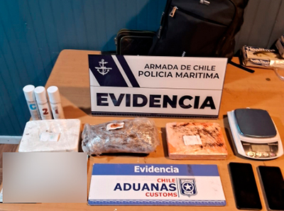Imputados venían con la droga a bordo de la barcaza Queulat.   