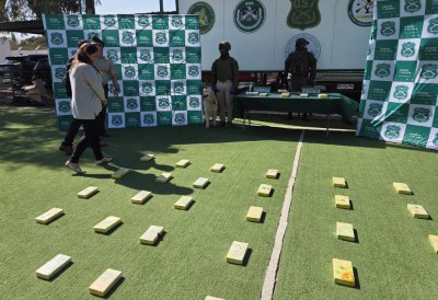 La droga estaba oculta en la carrocería del automóvil en que viajaban los imputados. 