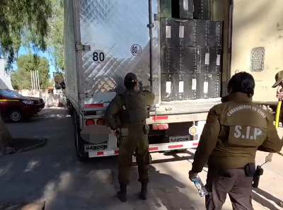 El cargamento era trasladado al interior del acoplado de un camión.