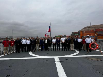 La jornada se desarrolló a bordo del buque de la Armada de Chile “OPV Odger”.