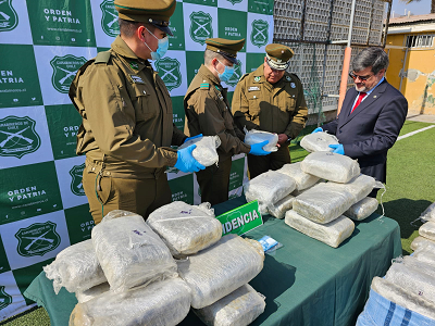 la droga iba rumbo a Santiago.
