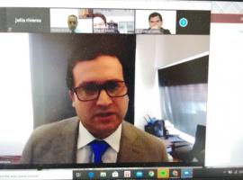 El jefe de asesoría jurídica de la Fiscalía, Stephan Justiniano, alegó por el Ministerio Público ante la Corte.