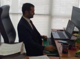 El fiscal Juan Zepeda realizando el control por sistema de videoconferencia.