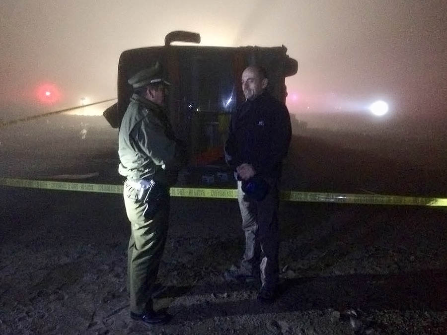 Hasta el lugar del accidente llegó el fiscal Marcelo Torres, quien dirigió las diligencias investigativas del accidente.